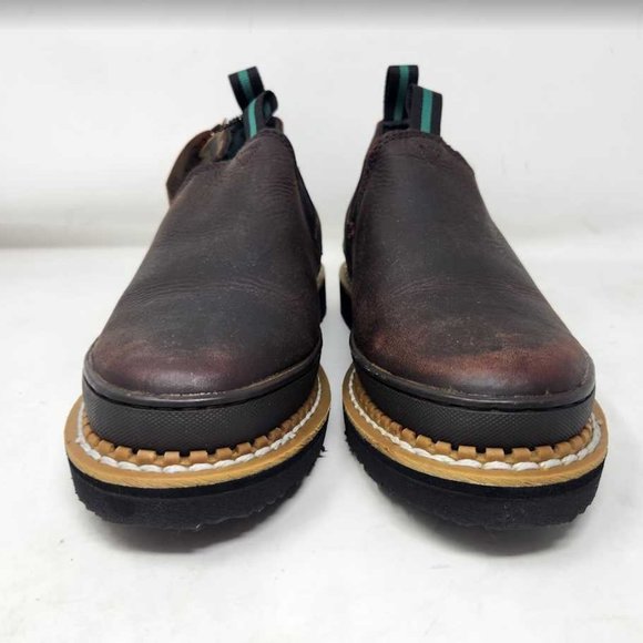 Women's 9.5 Georgia Giant Romeo slip on brown leather work boots GR362 - Picture 4 of 13